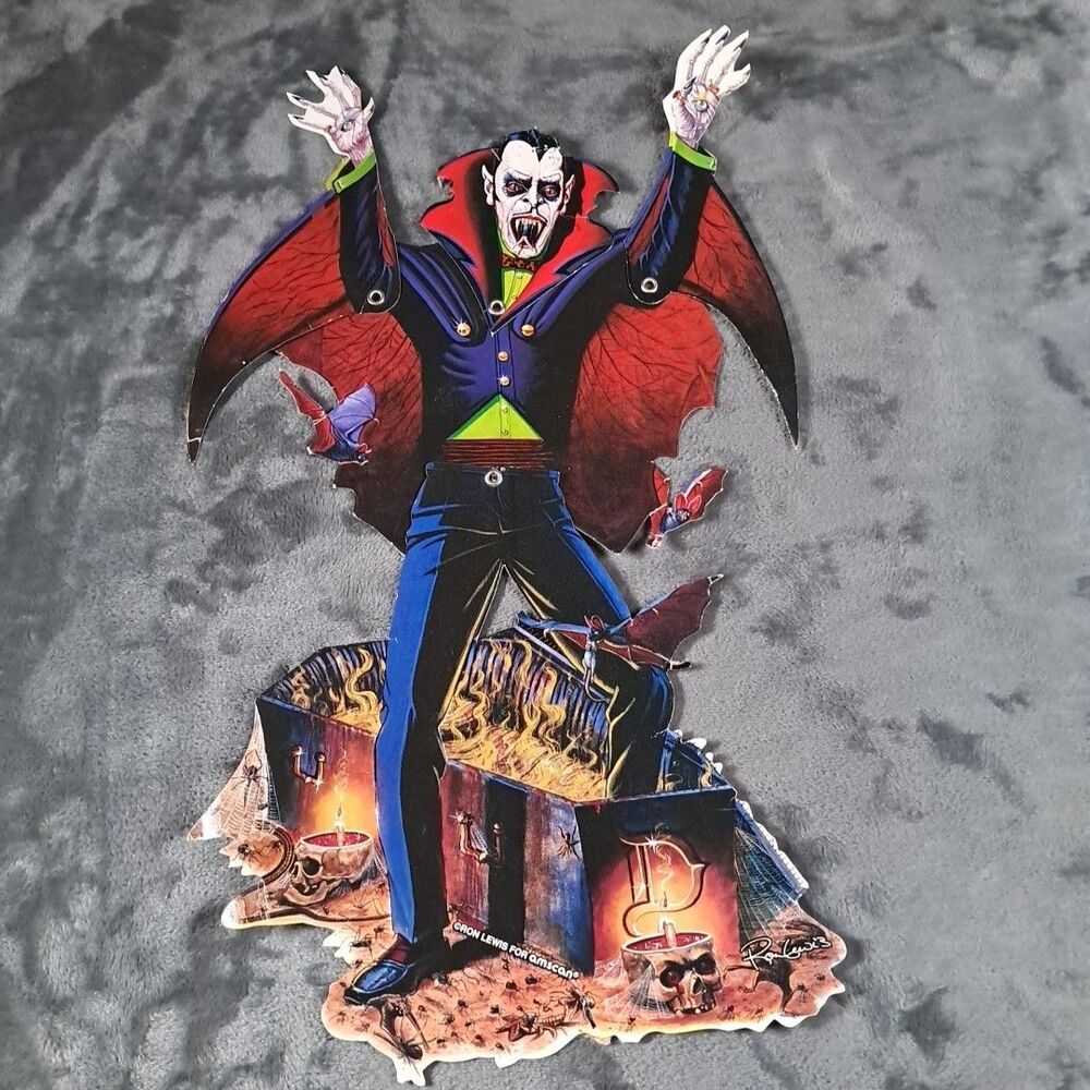 Vtg Ron Lewis Amscan Jointed Vampire Die Cut RARE